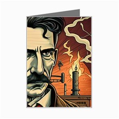 Ai Generated Nikola Tesla Tesla Nikolas Electricity Mini Greeting Card by danenraven