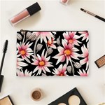 Charming and Celestial Watercolor Flowers Cosmetic Bag (Medium) Front