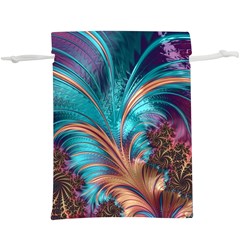 Feather Fractal Artistic Design Conceptual Lightweight Drawstring Pouch (xl)