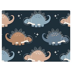 Dino Art Pattern Design Wallpaper Background One Side Premium Plush Fleece Blanket (extra Small)
