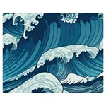 Waves Ocean Sea Pattern Water Tsunami Rough Seas One Side Premium Plush Fleece Blanket (Medium) 60 x50  Blanket Front