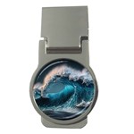 Tsunami Waves Ocean Sea Water Rough Seas Money Clips (Round)  Front