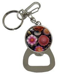 Ai Generated Floral Pattern Flowers Floral Bottle Opener Key Chain by Ravend
