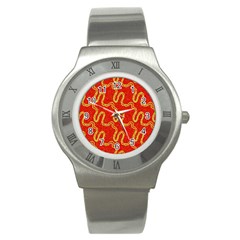 Background Ornamental Pattern Abstract Seamless Stainless Steel Watch