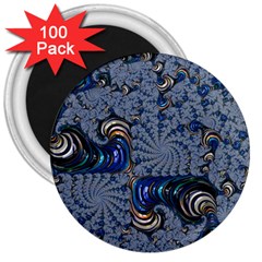 Fractal Background Pattern Texture Abstract Design Pattern 3  Magnets (100 Pack)