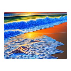 Summer Sunset At The Beach Premium Plush Fleece Blanket (mini)