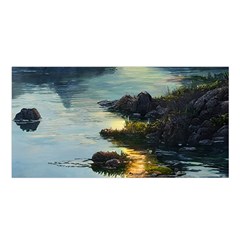 Incredible Sunset Satin Shawl 45  X 80 