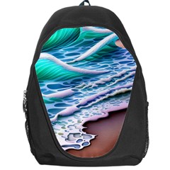 Shore Blue Ocean Waves Backpack Bag by GardenOfOphir