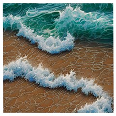 Abstract Waves Summertime On The Sea Wooden Puzzle Square by GardenOfOphir
