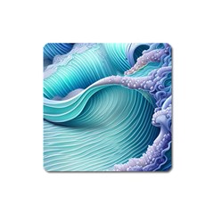 Pastel Sea Waves Square Magnet
