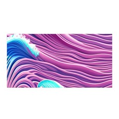 Pink Water Waves Satin Wrap 35  X 70  by GardenOfOphir