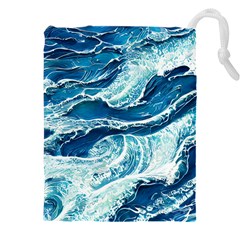 Summer Ocean Waves Drawstring Pouch (5xl)