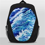 Abstract Blue Wave Backpack Bag Front