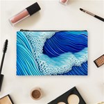Waves Blue Ocean Cosmetic Bag (Medium) Front