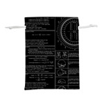 Black Background With Text Overlay Mathematics Trigonometry Lightweight Drawstring Pouch (L) Back