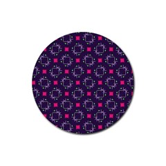 Geometric Pattern Retro Style Background Rubber Round Coaster (4 Pack)