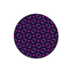 Geometric Pattern Retro Style Background Rubber Round Coaster (4 pack) Front