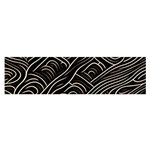Black Coconut Color Wavy Lines Waves Abstract Oblong Satin Scarf (16  x 60 ) Front
