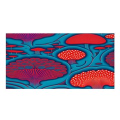 Vintage Ornate Mushroom Leafage Wallpaper Satin Shawl 45  X 80 