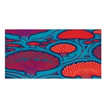 Vintage Ornate Mushroom Leafage Wallpaper Satin Shawl 45  x 80  Front