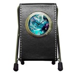 Landscape Nature Digital Art Palm Trees Paradise Pen Holder Desk Clock Front