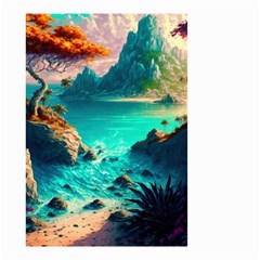 Tropical Paradise Beach Ocean Shore Sea Fantasy Small Garden Flag (two Sides)