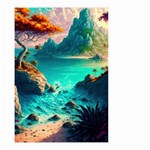 Tropical Paradise Beach Ocean Shore Sea Fantasy Small Garden Flag (Two Sides) Back