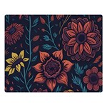 Flower Art Drawing Painting Spring Premium Plush Fleece Blanket (Large) Blanket Back
