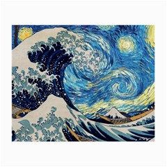 Starry Night Hokusai Vincent Van Gogh The Great Wave Off Kanagawa Small Glasses Cloth