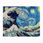 Starry Night Hokusai Vincent Van Gogh The Great Wave Off Kanagawa Small Glasses Cloth Front