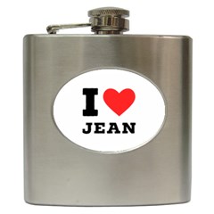 I Love Jean Hip Flask (6 Oz) by ilovewhateva