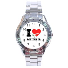 I Love Abigail  Stainless Steel Analogue Watch by ilovewhateva