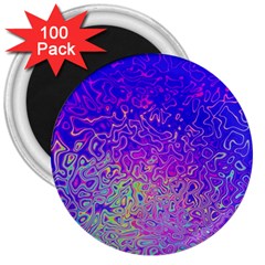 Psychedelic Retrovintage Colorful 3  Magnets (100 Pack)