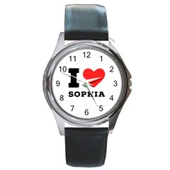 I Love Sophia Round Metal Watch by ilovewhateva