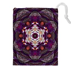 Rosette Kaleidoscope Mosaic Abstract Background Art Drawstring Pouch (5xl)
