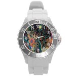 Ai Generated Trees Forest Mystical Forest Nature Round Plastic Sport Watch (L) Front