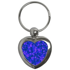 Cold Colorful Geometric Abstract Pattern Key Chain (heart) by dflcprintsclothing