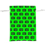 Modern Chic Vector Camera Illustration Pattern Lightweight Drawstring Pouch (XL) Back