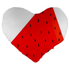 Fruit-01 Large 19  Premium Flano Heart Shape Cushions