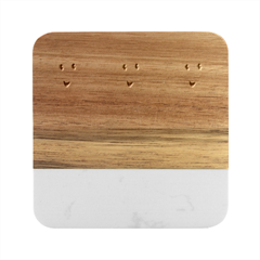 Happy 02 Marble Wood Coaster (square) by nateshop