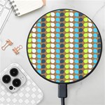 Colorful Leaf Pattern Wireless Fast Charger(Black) Front