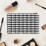 Black And White Leaf Pattern Cosmetic Bag (Medium) Back