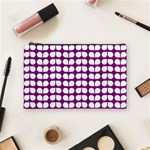 Purple And White Leaf Pattern Cosmetic Bag (Medium) Front