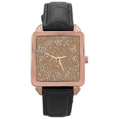 Leaves-013 Rose Gold Leather Watch 