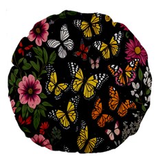 Flowers-109 Large 18  Premium Round Cushions
