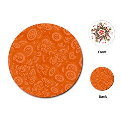 Orange-ellipse Playing Cards Single Design (round)