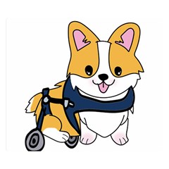 Puppy Cartoon Corgi Premium Plush Fleece Blanket (small)
