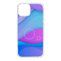 Colorful Blue Purple Wave Iphone 14 Tpu Uv Print Case