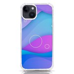 Colorful Blue Purple Wave iPhone 14 TPU UV Print Case Front