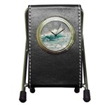 Big Storm Wave Pen Holder Desk Clock Front